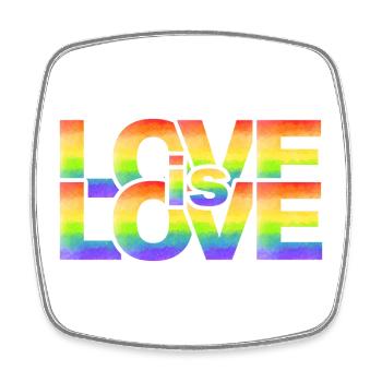 Rainbow Love Lettering - Square fridge magnet - white - Front
