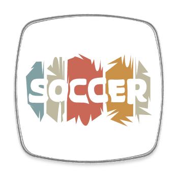 retro soccer typo Fußballverein Mannschaft Logo - Viereckiger Kühlschrankmagnet - Weiß - Vorne