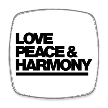 Typo Love Peace Harmony 1C - Magnet carré - blanc - Devant