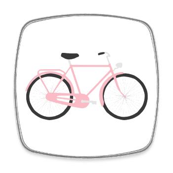 Style with French bike designs - Square fridge magnet - white - Front