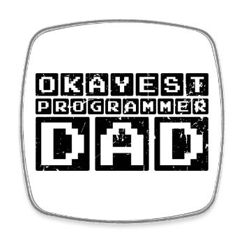 Programmierer Papa - Viereckiger Kühlschrankmagnet - Weiß - Vorne