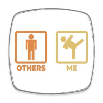 Karate Stick Figures - Square fridge magnet - white - Front