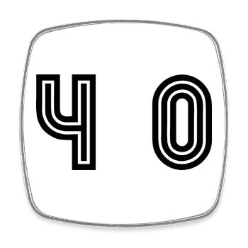 40. 40 ANS. 40e ANNIVERSAIRE. ANNIVERSAIRE 40 ANS. - Magnet carré - blanc - Devant