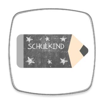 Colored Pencil Blackboard Design Chalk - Stars - School Child - Square fridge magnet - white - Front