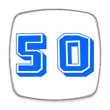 50. 50 JAHRE. 50-JÄHRIGES JUBILÄUM. 50-JÄHRIGES JUBILÄUM. - Viereckiger Kühlschrankmagnet - Weiß - Vorne