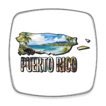Carte à l’aquarelle Porto Rico - Magnet carré - blanc - Devant