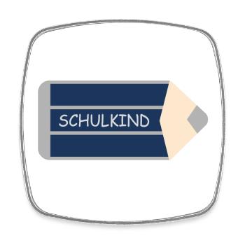 Buntstift dunkelblau grau - Schulkind - Viereckiger Kühlschrankmagnet - Weiß - Vorne