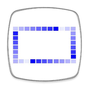 Game - Retro Frame Blue Squares Tiered - Square fridge magnet - white - Front