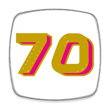 70. 70 JAHRE. 70-JÄHRIGES JUBILÄUM. 70-JÄHRIGES JUBILÄUM. - Viereckiger Kühlschrankmagnet - Weiß - Vorne