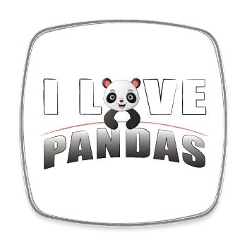 I love PANDAS - Viereckiger Kühlschrankmagnet - Weiß - Vorne