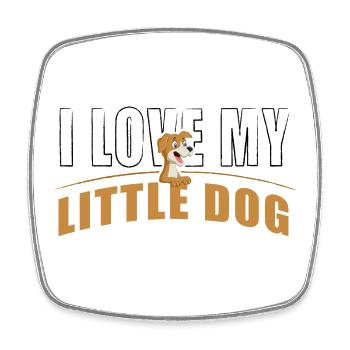I love my little dog - Square fridge magnet - white - Front