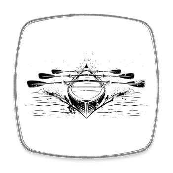 Racing rowing boat - Square fridge magnet - white - Front