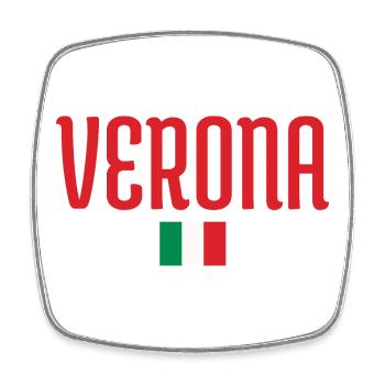 Flagge Verona-Italien - Viereckiger Kühlschrankmagnet - Weiß - Vorne