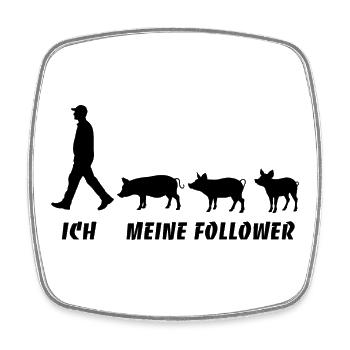 Ich Meine Follower Schweine Züchter Landwirt Bauer - Viereckiger Kühlschrankmagnet - Weiß - Vorne