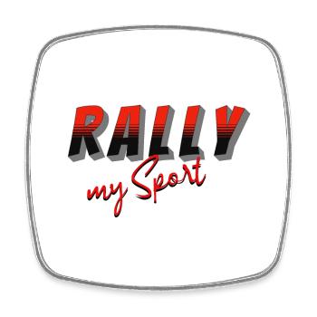 Rally my Sport schwarz rot - Viereckiger Kühlschrankmagnet - Weiß - Vorne