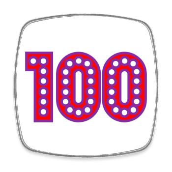 100. 100 JAHRE. 100-JÄHRIGES JUBILÄUM. GEBURTSTAG 100 - Viereckiger Kühlschrankmagnet - Weiß - Vorne