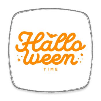 Halloween Wreath Typography Design - Square fridge magnet - white - Front