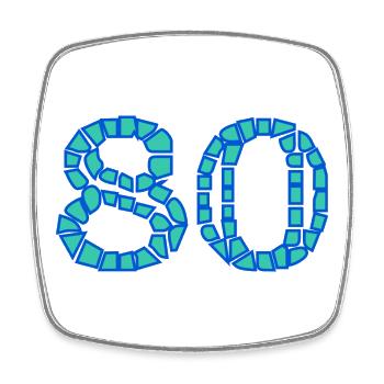 80. 80 YEARS. 80th ANNIVERSARY. 80 YEARS ANNIVERSARY. - Square fridge magnet - white - Front