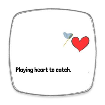 Playing heart to catch. - Square fridge magnet - white - Front