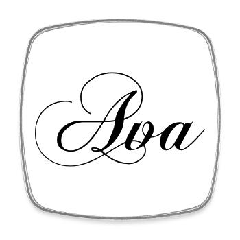 Ava - Square fridge magnet - white - Front