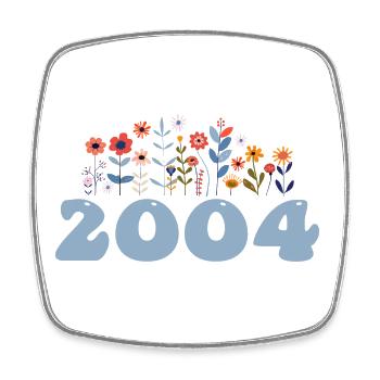 2004 Blumenmuster 2004 Blumen-thema Blumen 2004 - Viereckiger Kühlschrankmagnet - Weiß - Vorne