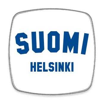 HELSINKI, Suomi, Finlande - Magnet carré - blanc - Devant