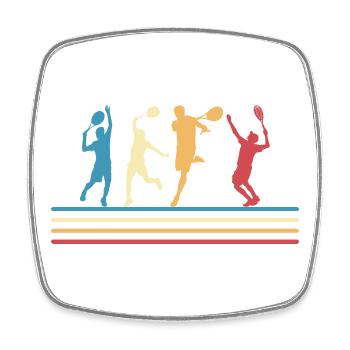 Tennis retro - Magnet carré - blanc - Devant