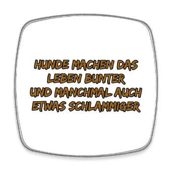 Hundebunte Lebensfreude - Viereckiger Kühlschrankmagnet - Weiß - Vorne
