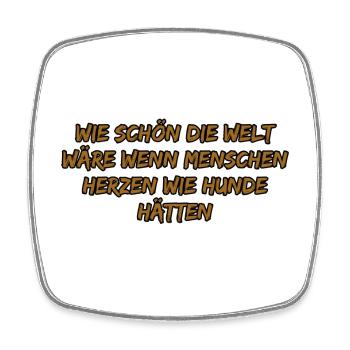 Herzen wie Hunde – Menschlichkeitsträume - Viereckiger Kühlschrankmagnet - Weiß - Vorne