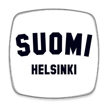 HELSINKI, Suomi, Finlande - Magnet carré - blanc - Devant