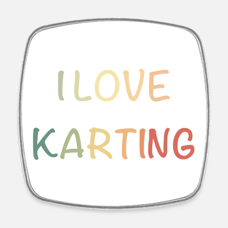 KartingLiebe Pastel Racing - Square fridge magnet - white