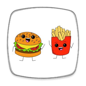 Burgers & Fries - Square fridge magnet - white - Front