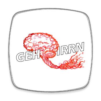 241012 Hirnzopf 077 DRUCK neu 1031 - Viereckiger Kühlschrankmagnet - Weiß - Vorne