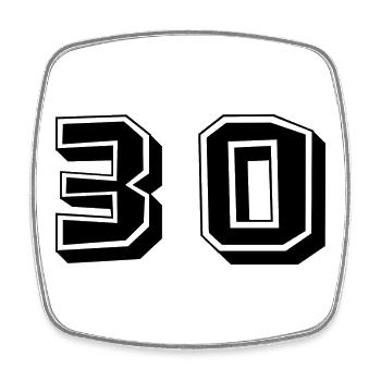 30. 30 YEARS. 30th ANNIVERSARY. 30 YEARS ANNIVERSARY. - Square fridge magnet - white - Front