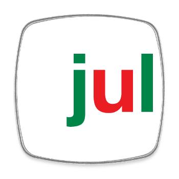JUL Christmas Hashtag - Viereckiger Kühlschrankmagnet - Weiß - Vorne