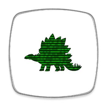 Digital Dinosaur - Viereckiger Kühlschrankmagnet - Weiß - Vorne