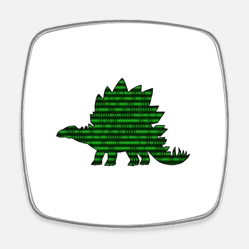 Digital Dinosaur - Square fridge magnet - white