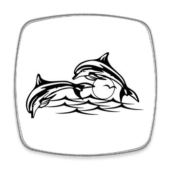 Les dauphins noirs - Magnet carré - blanc - Devant