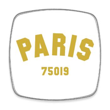 19e arrondissement de PARIS - Magnet carré - blanc - Devant