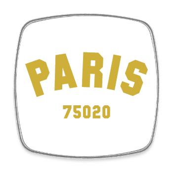 20e arrondissement de PARIS - Magnet carré - blanc - Devant