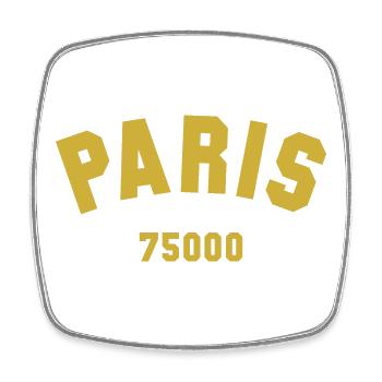 PARIS Code postal - Magnet carré - blanc - Devant