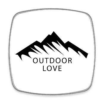 Montagne Silhouette Montagnes Plein air Amour Escalade Icône - Magnet carré - blanc - Devant