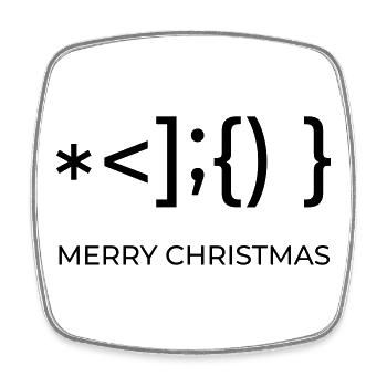 Simple Merry Christmas - Viereckiger Kühlschrankmagnet - Weiß - Vorne