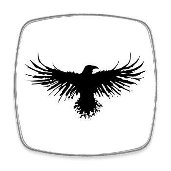 The flight of the crow - Square fridge magnet - white - Front