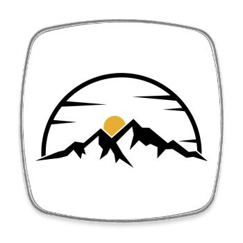 Minimaler Goldener Bogen-Sonne - Viereckiger Kühlschrankmagnet - Weiß - Vorne