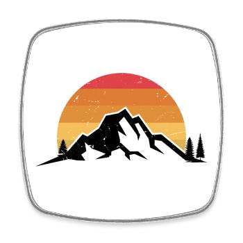 Sunset Ridge Silhouette - Viereckiger Kühlschrankmagnet - Weiß - Vorne