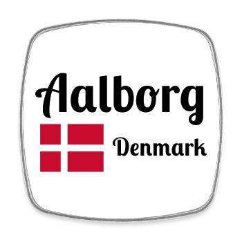 Aalborg Denmark - Stylish prints - Square fridge magnet - white - Front