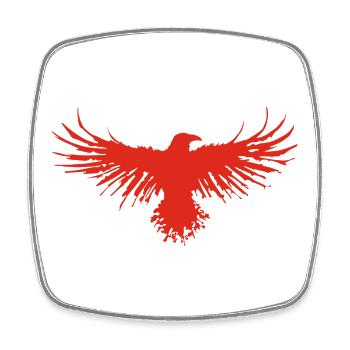 The Flight of the Red Crow - Square fridge magnet - white - Front