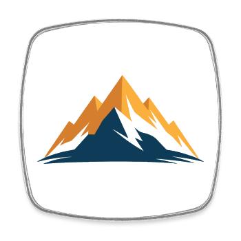 Gebirge - Viereckiger Kühlschrankmagnet - Weiß - Vorne