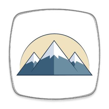 Gebirge - Viereckiger Kühlschrankmagnet - Weiß - Vorne